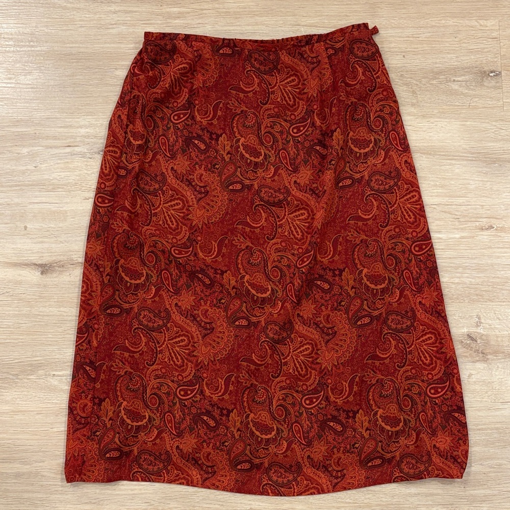 Requirements Red Paisley A-Line Skirt